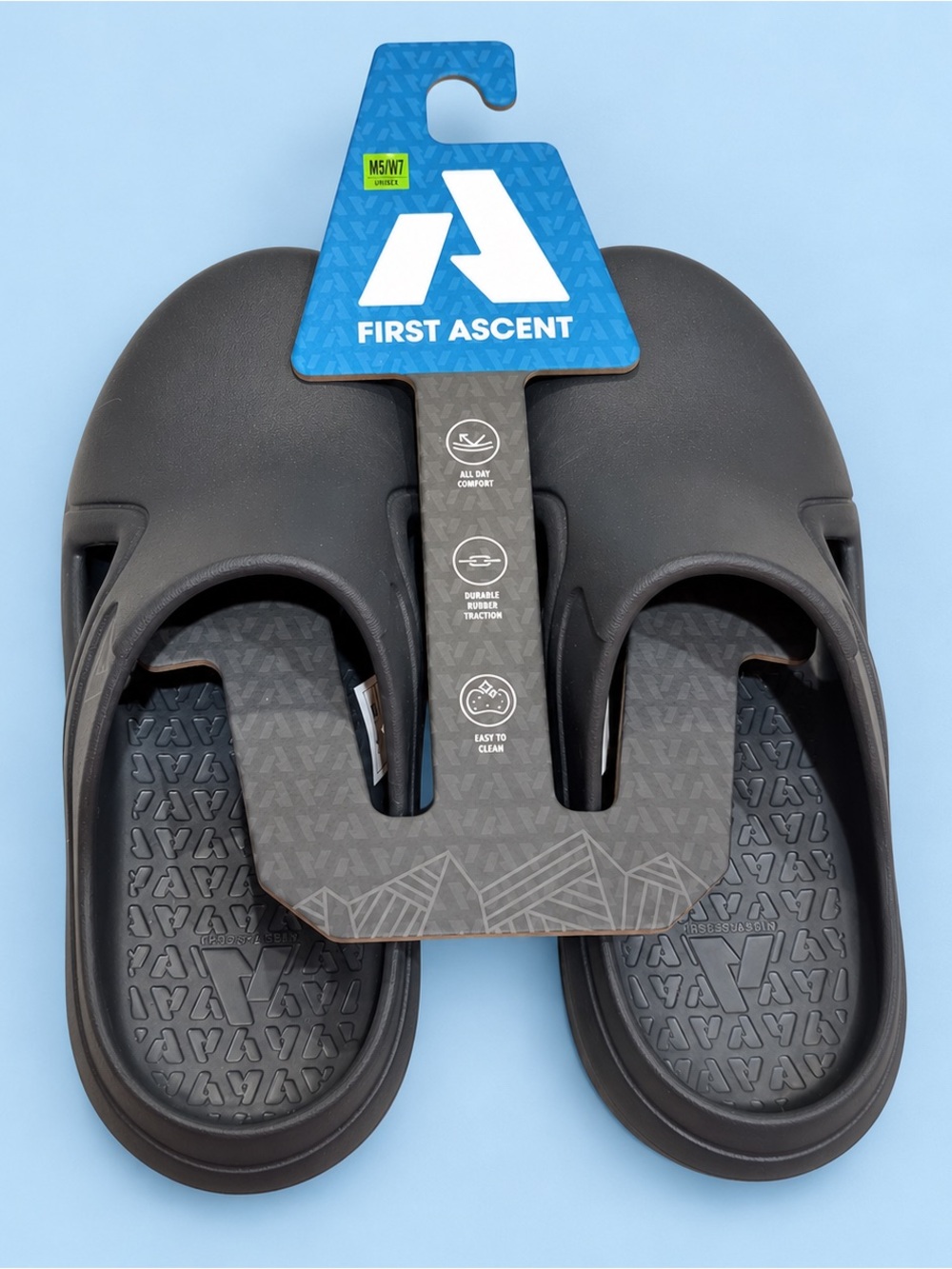 First Ascent Unisex Gray Slides – Men’s 5 / Women’s 7 – Never Used